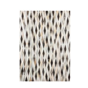 RHOMBUS ΧΑΛΙ ΣΑΛΟΝΙΟΥ 160x240cm ΔΕΡΜΑ ΓΚΡΙ ΜΠΕΖ ΚΑΦΕ