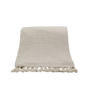 PIQUE ΡΙΧΤΑΡΙ ΔΙΑΚΟΣΜΗΤΙΚΟ 130x170cm ΒΑΜΒΑΚΙ ΜΠΕΖ POLYESTER