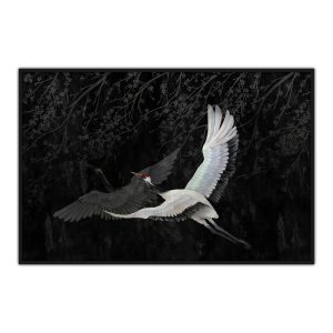 CRANE ΠΙΝΑΚΑΣ ΔΙΑΚΟΣΜΗΣΗΣ 123x83x5cm ΚΑΜΒΑΣ ΜΑΥΡΟ ΓΚΡΙ ΞΥΛΟ ΛΕΥΚΟ