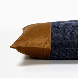 GLAM ΔΙΑΚΟΣΜΗΤΙΚΟ ΜΑΞΙΛΑΡΙ 45x45cm ΥΦΑΣΜΑ ΜΠΛΕ ΧΡΥΣΟ POLYESTER