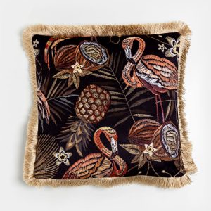FLAMINGO ΔΙΑΚΟΣΜΗΤΙΚΟ ΜΑΞΙΛΑΡΙ 45x45cm ΥΦΑΣΜΑ ΠΟΛΥΧΡΩΜΟ