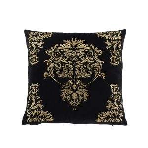 ROYAL ΔΙΑΚΟΣΜΗΤΙΚΟ ΜΑΞΙΛΑΡΙ 45x45cm ΒΕΛΟΥΔΟ ΧΡΥΣΟ ΜΑΥΡΟ