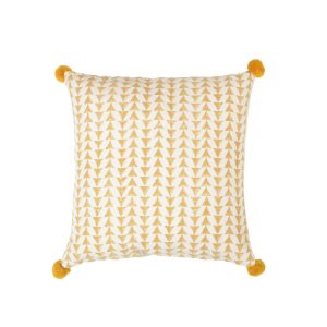 DANDI 2 ΔΙΑΚΟΣΜΗΤΙΚΟ ΜΑΞΙΛΑΡΙ 45x45cm ΒΑΜΒΑΚΙ ΛΕΥΚΟ ΚΙΤΡΙΝΟ