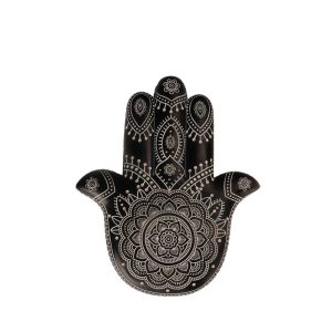 HAMSA ΔΙΑΚΟΣΜΗΤΙΚΟ ΤΟΙΧΟΥ 25x3x30cm POLYRESIN ΜΑΥΡΟ ΛΕΥΚΟ
