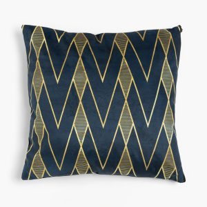 MINTONI ΔΙΑΚΟΣΜΗΤΙΚΟ ΜΑΞΙΛΑΡΙ 45x45cm ΒΕΛΟΥΔΟ ΜΑΥΡΟ ΧΡΥΣΟ