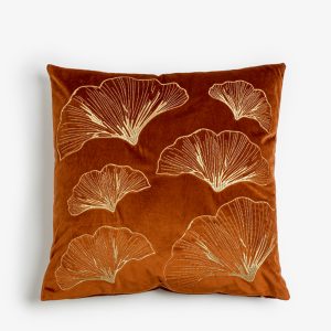 VENTALIA ΔΙΑΚΟΣΜΗΤΙΚΟ ΜΑΞΙΛΑΡΙ 45x45cm ΒΕΛΟΥΔΟ TERRACOTTA ΧΡΥΣΟ