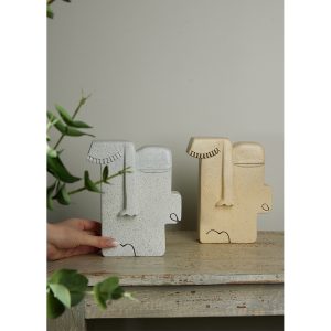 KUVAUS 3 ΔΙΑΚΟΣΜΗΤΙΚΟ ΠΡΟΣΩΠΟ 18x7x22cm POLYRESIN ΜΠΕΖ