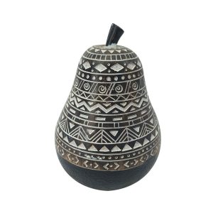 RABIA ΔΙΑΚΟΣΜΗΤΙΚΟ ΑΧΛΑΔΙ 10x10x14cm POLYRESIN ΜΑΥΡΟ ΚΑΦΕ ΛΕΥΚΟ