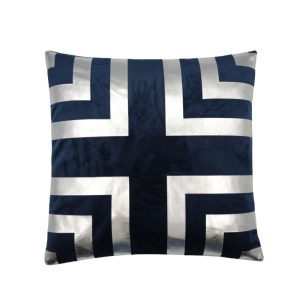 ILLUSION ΔΙΑΚΟΣΜΗΤΙΚΟ ΜΑΞΙΛΑΡΙ 45x45cm ΒΕΛΟΥΔΟ ΜΠΛΕ ΑΣΗΜΙ