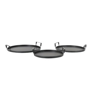 CART ΔΙΣΚΟΣ SET 3ΤΜΧ 37x35x6cm ΜΕΤΑΛΛΟ ΜΑΥΡΟ