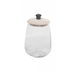 ACTIA ΔΟΧΕΙΟ ΑΠΟΘΗΚΕΥΣΗΣ ΜΕ ΚΑΠΑΚΙ 14x14x20cm ΓΥΑΛΙ WHITE WASHED ΞΥΛΟ
