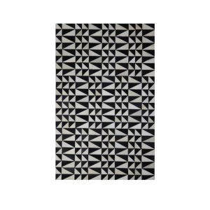 BLACK : WHITE ΧΑΛΙ ΣΑΛΟΝΙΟΥ 120x200cm ΔΕΡΜΑ ΜΑΥΡΟ ΛΕΥΚΟ ΜΑΛΛΙΝΟ