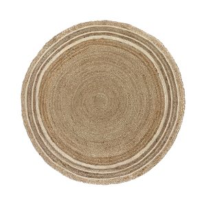 HARTU ΧΑΛΙ ΣΑΛΟΝΙΟΥ ΣΤΡΟΓΓΥΛΟ 150x150cm ΓΙΟΥΤΑ ΦΥΣΙΚΟ ΛΕΥΚΟ