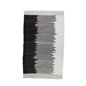 AVERY ΧΑΛΙ ΔΙΑΔΡΟΜΟΥ 150x80cm ΓΙΟΥΤΑ ΛΕΥΚΟ ΜΑΥΡΟ ΒΑΜΒΑΚΙ