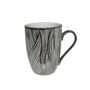 CHIC ΚΟΥΠΑ 8x8x11cm NEW BONE CHINA ΛΕΥΚΟ SILVER