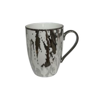 CHIC ΚΟΥΠΑ 8x8x11cm NEW BONE CHINA ΛΕΥΚΟ SILVER