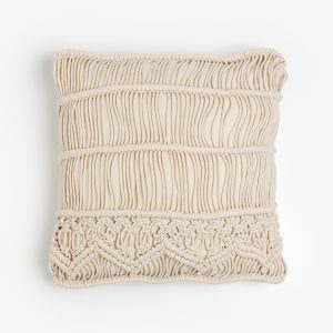 HARSHA ΔΙΑΚΟΣΜΗΤΙΚΟ ΜΑΞΙΛΑΡΙ MACRAME 45x45cm ΒΑΜΒΑΚΙ IVORY POLYESTER