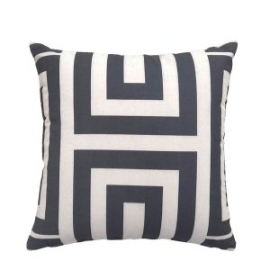 KEYA ΔΙΑΚΟΣΜΗΤΙΚΟ ΜΑΞΙΛΑΡΙ 45x45cm ΒΑΜΒΑΚΙ ΜΑΥΡΟ ΛΕΥΚΟ POLYESTER
