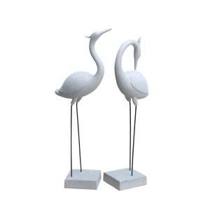 FLAMINGO COUPLE ΔΙΑΚΟΣΜΗΤΙΚΟ ΦΛΑΜΙΝΓΚΟ ΣΕΤ 2ΤΜΧ 41x26x116cm ΤΕΧΝΗΤΗ ΠΕΤΡΑ ΜΠΕΖ