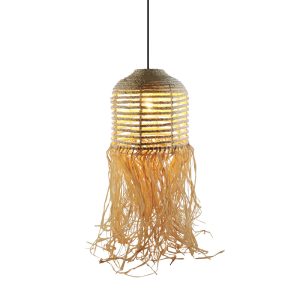 CUBA ΦΩΤΙΣΤΙΚΟ ΟΡΟΦΗΣ 30x30x75cm RATTAN ΦΥΣΙΚΟ