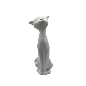 MAGGIE ΔΙΑΚΟΣΜΗΤΙΚΟ ΓΑΤΑ 15x13x40cm POLYRESIN ΛΕΥΚΟ