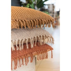 ARNAV ΔΙΑΚΟΣΜΗΤΙΚΟ ΜΑΞΙΛΑΡΙ 45x45cm ΥΦΑΣΜΑ CARAMEL POLYESTER