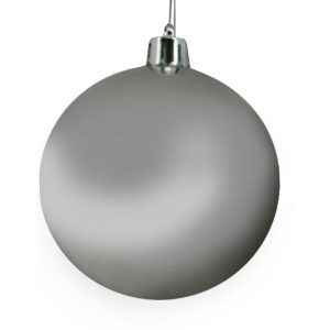SILVER ΧΡΙΣΤΟΥΓΕΝΝΙΑΤΙΚΗ ΜΠΑΛΑ 25x25x25cm ΠΛΑΣΤΙΚΟ ΑΣΗΜΙ