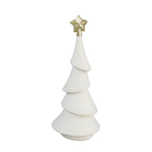XMAS DREAM.II ΧΡΙΣΤΟΥΓΕΝΝΙΑΤΙΚΟ ΔΙΑΚΟΣΜΗΤΙΚΟ ΔΕΝΤΡΟ 10.5x8.5x24.5cm POLYRESIN ΛΕΥΚΟ ΧΡΥΣΟ