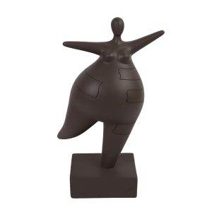 BALLERINA ΔΙΑΚΟΣΜΗΤΙΚΟ ΣΩΜΑ 16x9.5x26.5cm POLYRESIN ΚΑΦΕ ΣΚΟΥΡΟ