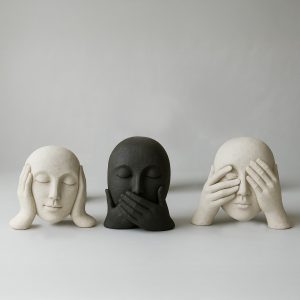 SOUS ΔΙΑΚΟΣΜΗΤΙΚΟ ΠΡΟΣΩΠΟ 14.5x9.5x17cm POLYRESIN ΜΑΥΡΟ