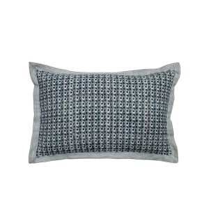SEA BREEZE ΔΙΑΚΟΣΜΗΤΙΚΟ ΜΑΞΙΛΑΡΙ 60x40cm ΥΦΑΣΜΑ ΜΠΛΕ ΑΝΘΡΑΚΙ