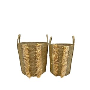 WEAVINA ΚΑΛΑΘΙ ΥΑΚΙΝΘΟΥ SET 2ΤΜΧ 42x42x58cm ΥΑΚΙΝΘΟΣ ΦΥΣΙΚΟ