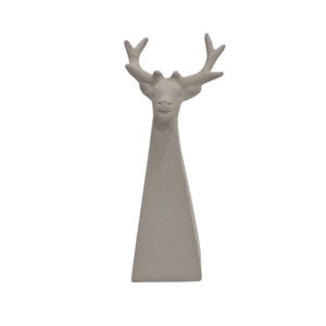 MONDEER ΧΡΙΣΤΟΥΓΕΝΝΙΑΤΙΚΟ ΔΙΑΚΟΣΜΗΤΙΚΟ ΤΑΡΑΝΔΟΣ 10x8.5x18.5cm ΑΛΟΥΜΙΝΙΟ ΛΕΥΚΟ TEXTURED