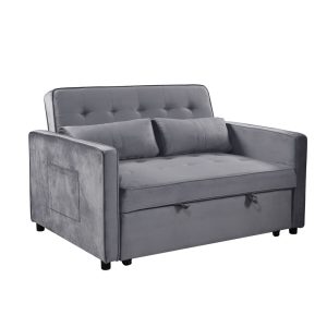 SOLUTION ΚΑΝΑΠΕΣ ΚΡΕΒΑΤΙ 2ΘΕΣΙΟΣ ΓΚΡΙ 133x94x87cm